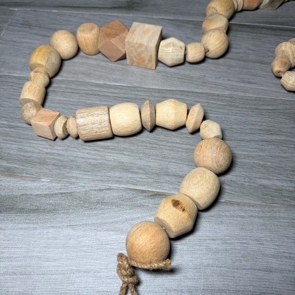 Target Threshold Studio McGee 96" Decorative Wooden Bead Garland Natural Wood - Picture 7 of 10